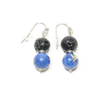 Earrings Jasper Oceanic, Lava and steel - Magma Canario - Volcanic Jewelry Shop