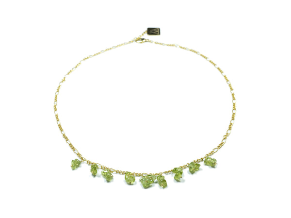 STAINLESS STEEL NECKLACE WITH PERIDOT