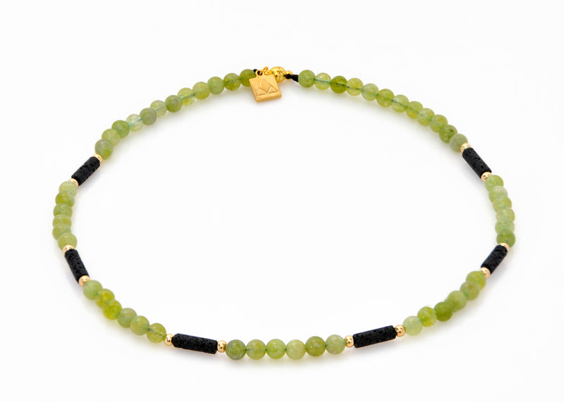 Peridot and Lava Necklace