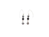 Earrings with Lava, Hematite and river pearls - Magma Canario - Volcanic Jewelry Shop