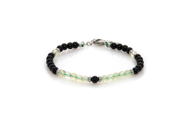 Bracelet with Obsidian and Green Quartz - Magma Canario - Volcanic Jewelry Shop
