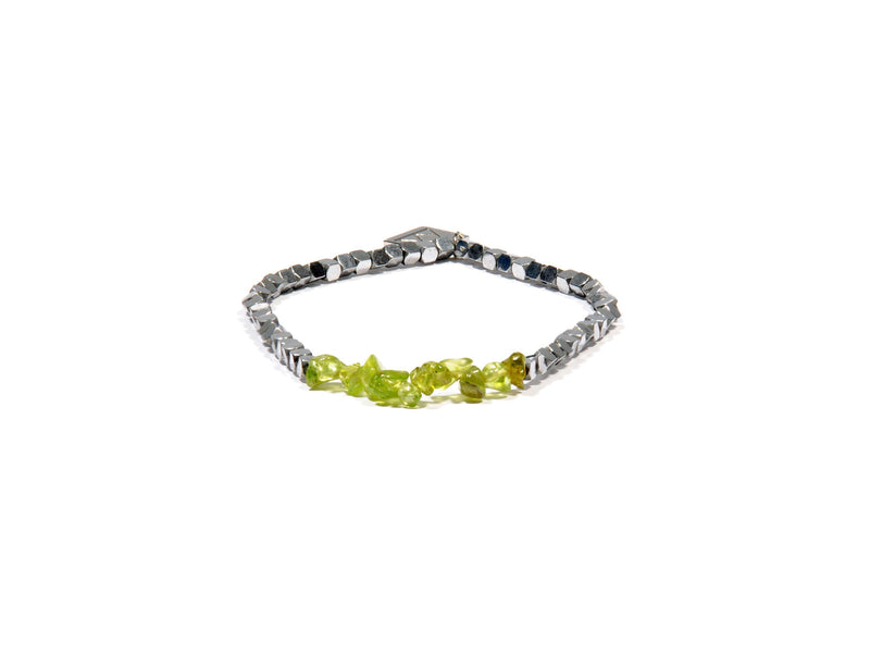Bracelet with Peridot and Hematite - Real Olivina - Volcanic Jewelry Shop