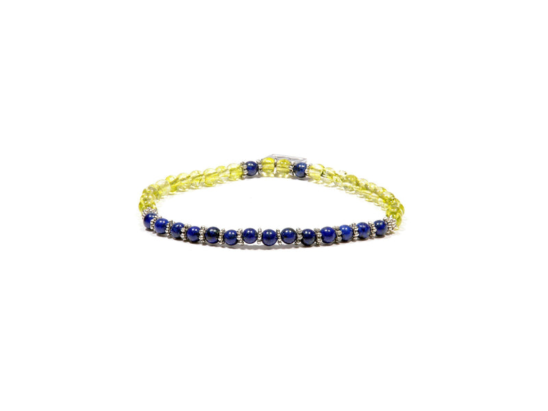 Bracelet with Peridot and Lapis Lazuli - Real Olivina - Volcanic Jewelry Shop