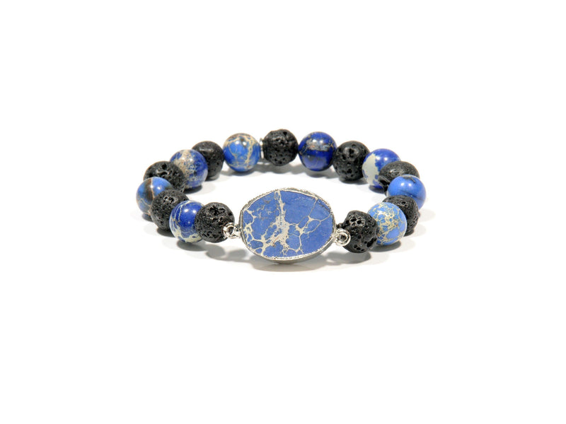 Jasper Oceanic and Lava bracelet - Magma Canario - Volcanic Jewelry Shop