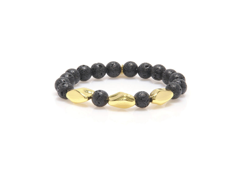 Lava bracelet with golden details - Magma Canario - Volcanic Jewelry Shop