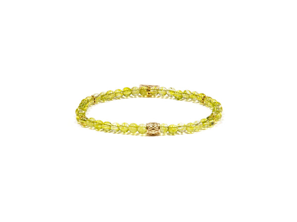 Peridot bracelet with golden antique details - Real Olivina - Volcanic Jewelry Shop